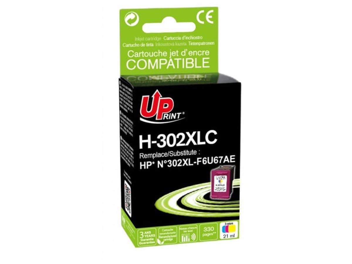 Cartouche couleur HP N°302 XL compatible F6U67AE