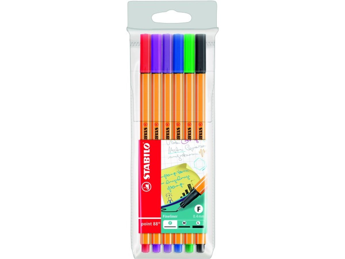 Pochette de 30 stylos-feutres STABILO point 88 - pointe fine - coloris  assortis - Meilleur prix