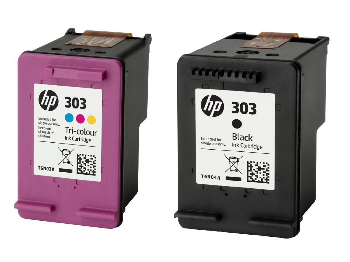 HP 303 - Pack de 2 - noir et 3 couleurs - cartouche d'encre