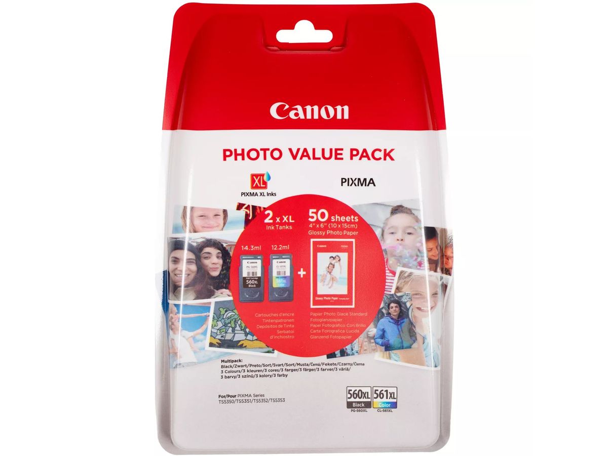 Canon PG-560XL/CL-561XL - pack de 2 - noir, cyan, magenta, jaune - cartouche  d'encre originale
