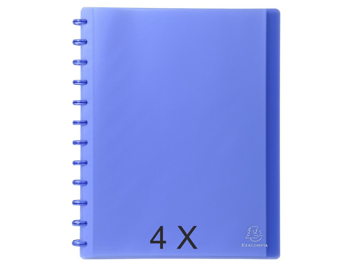 Porte vues amovible Exacompta - 30 pochettes - bleu transparent