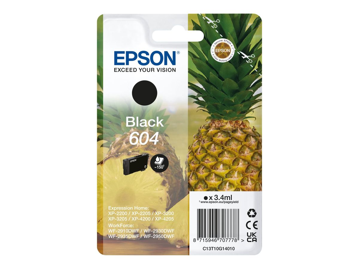 Epson 604XL Noir Ananas, Cartouche d'encre d'origine XL Haute