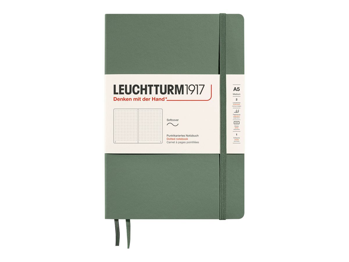 Leuchtturm1917 - Carnet de notes souple A5 - pointillés - vert olive