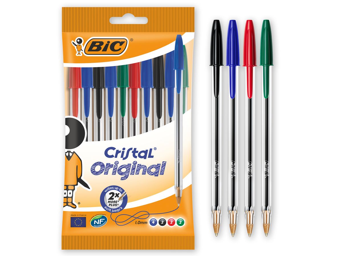 Lot de 3 stylos BIC 4 couleurs Mini Format Corps Bleu