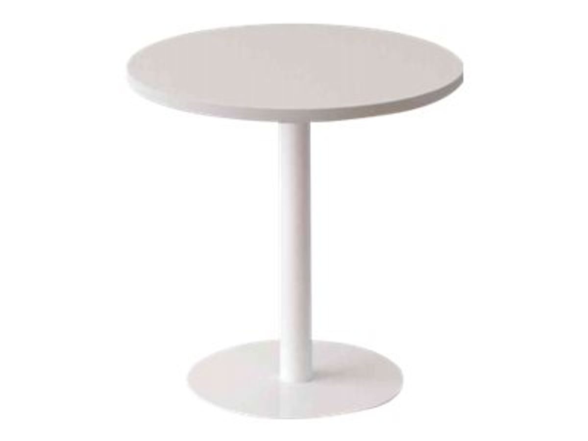 Table ronde Infinity, Midj plateau blanc, pied blanc Diamètre 60 cm