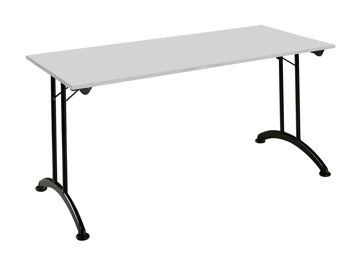 Table de réunion pliante - rectangulaire - L160 x H74 x P70 cm - gris/noir