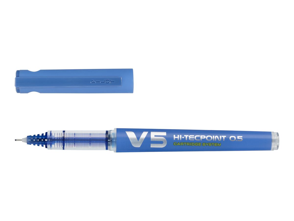 Greenpack de 10 stylos roller Pilot V5 + 30 recharges pointe fine Bleu - JPG