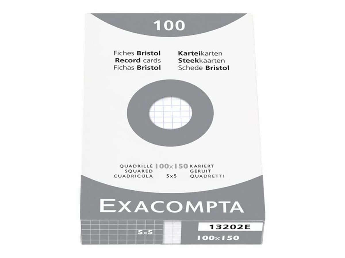 Fiche bristol petits carreaux 10x15cm blanc x100 EXACOMPTA : le lot de 100  fiches à Prix Carrefour