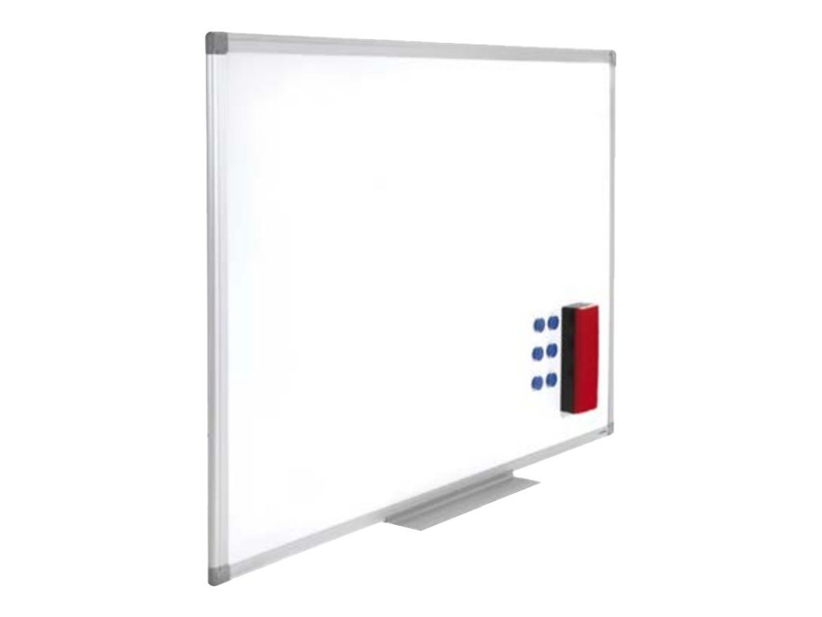 Tableau Blanc Magnétique de 24 x 35 Po, Cadre en Aluminium, Fixe Ou  Suspendu au Mur 