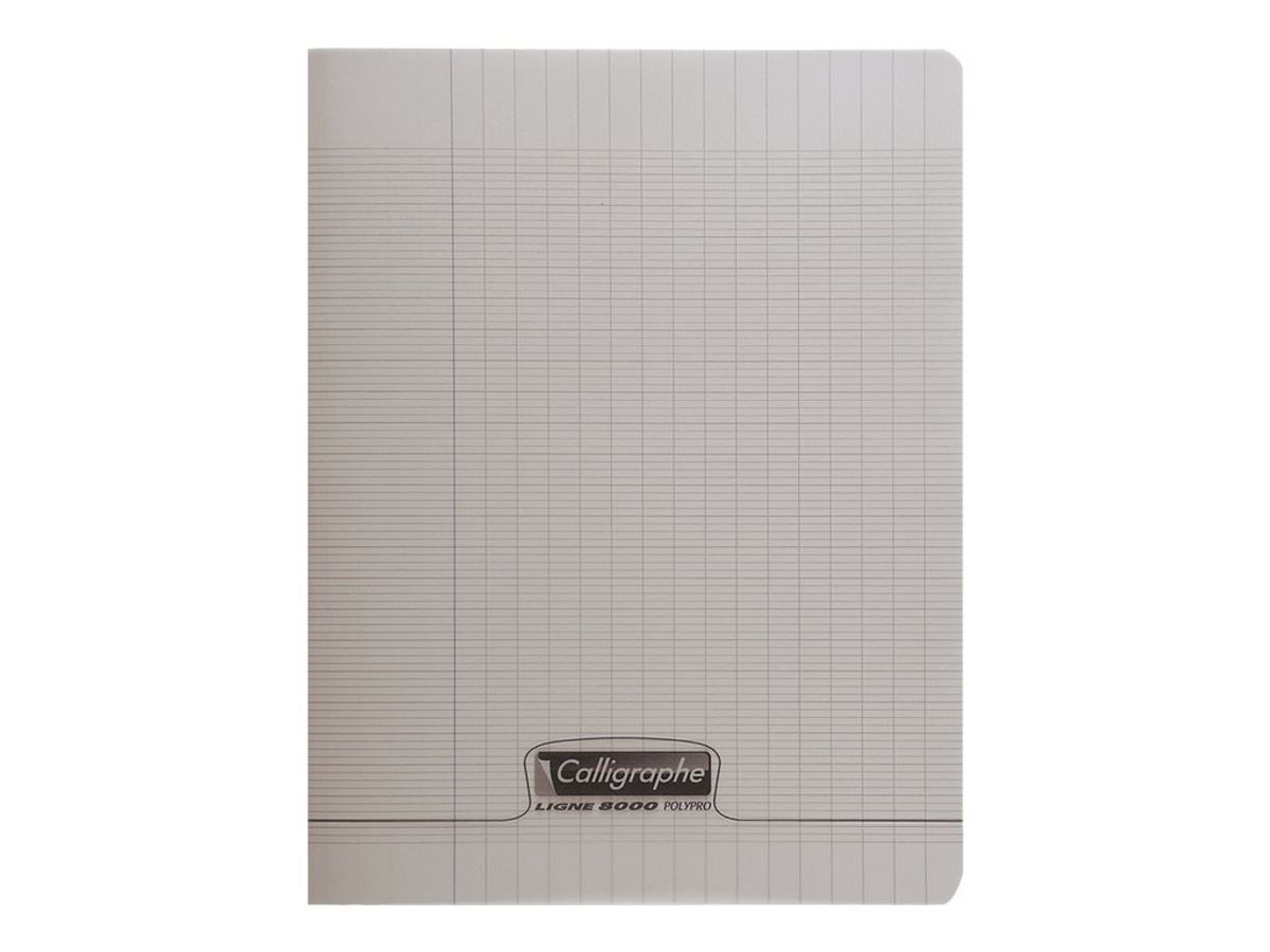 Calligraphe 8000 - Cahier polypro 24 x 32 cm - 48 pages - grands carreaux ( Seyes) - gris