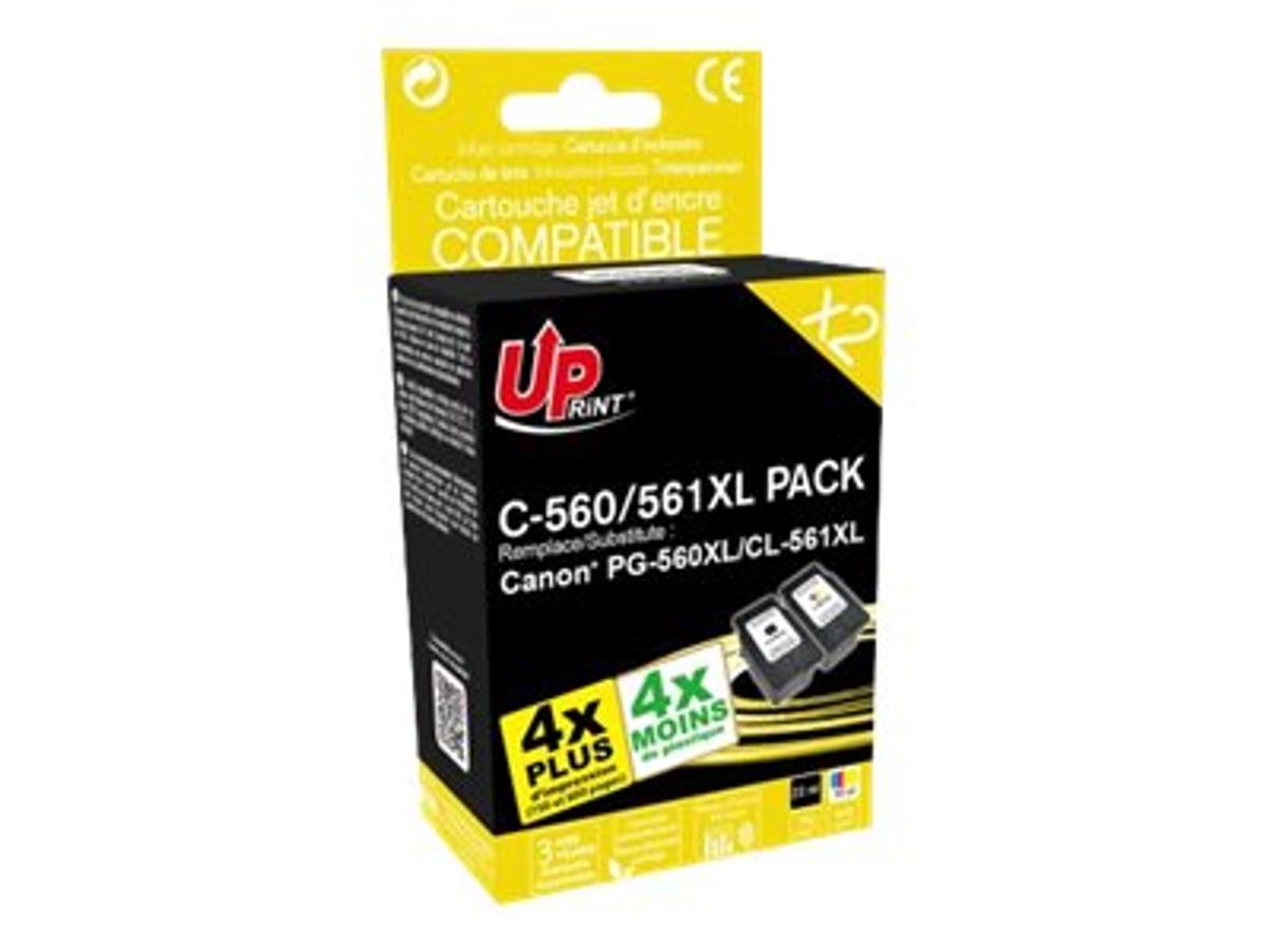 Cartouche compatible Canon PG-560XL/Canon CL-561XL - Pack de 2 - noir,  cyan, magenta, jaune - Uprint