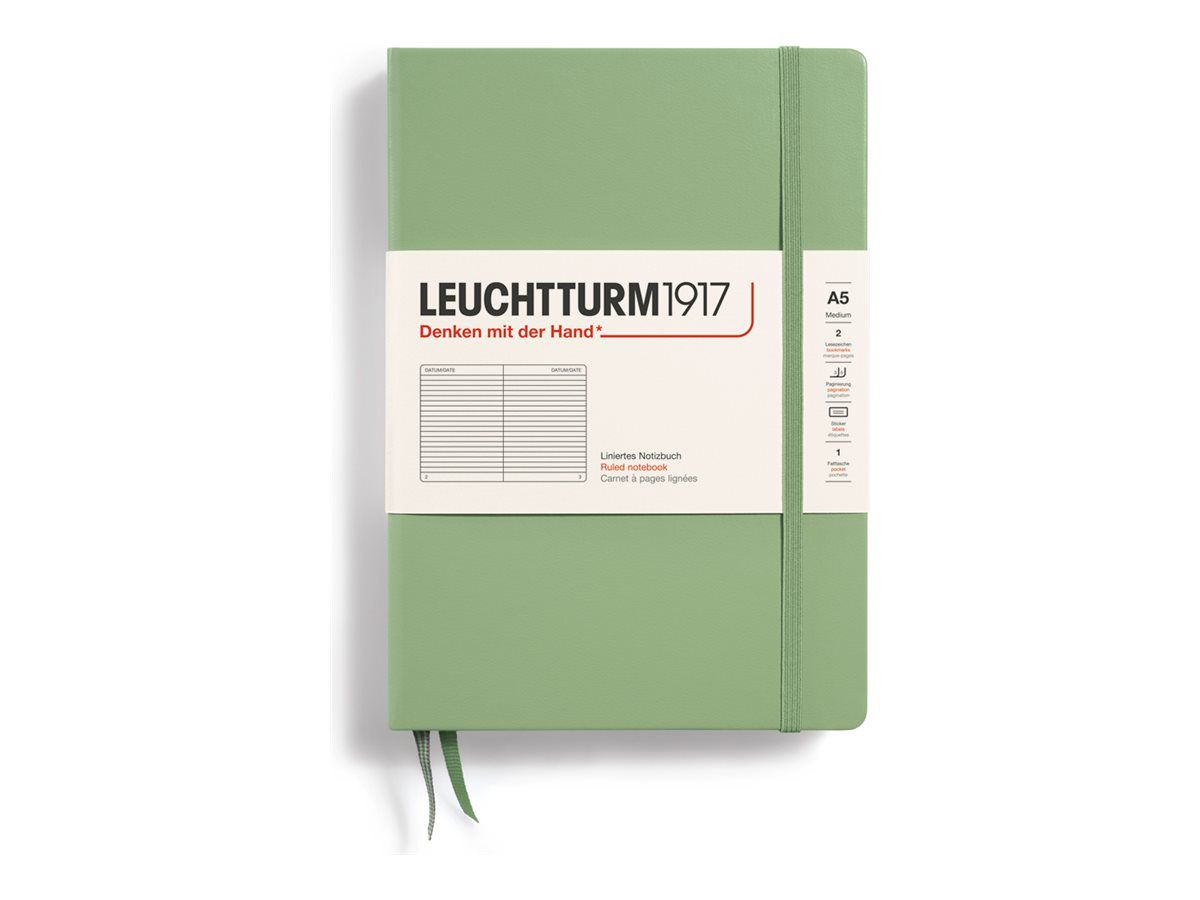 Leuchtturm1917 - Carnet de notes rigide A5 - ligné - vert sauge
