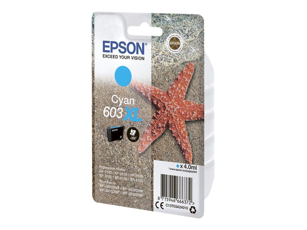 Cartouche Compatible EPSON 603XL (C13T03A24010) cyan - cartouche d'encre  compatible EPSON Étoile de mer
