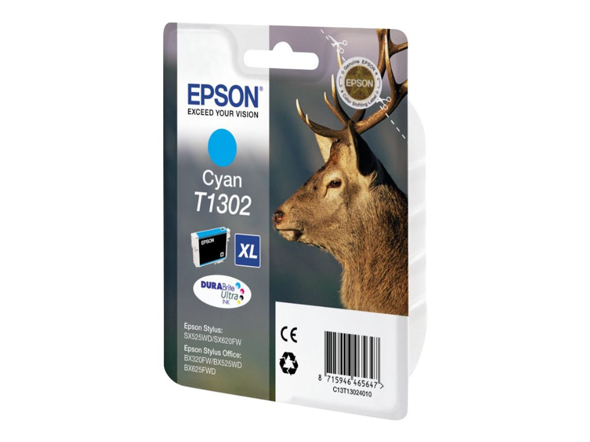 Epson E1302 Cartouche compatible avec C13T13024012 - Cyan