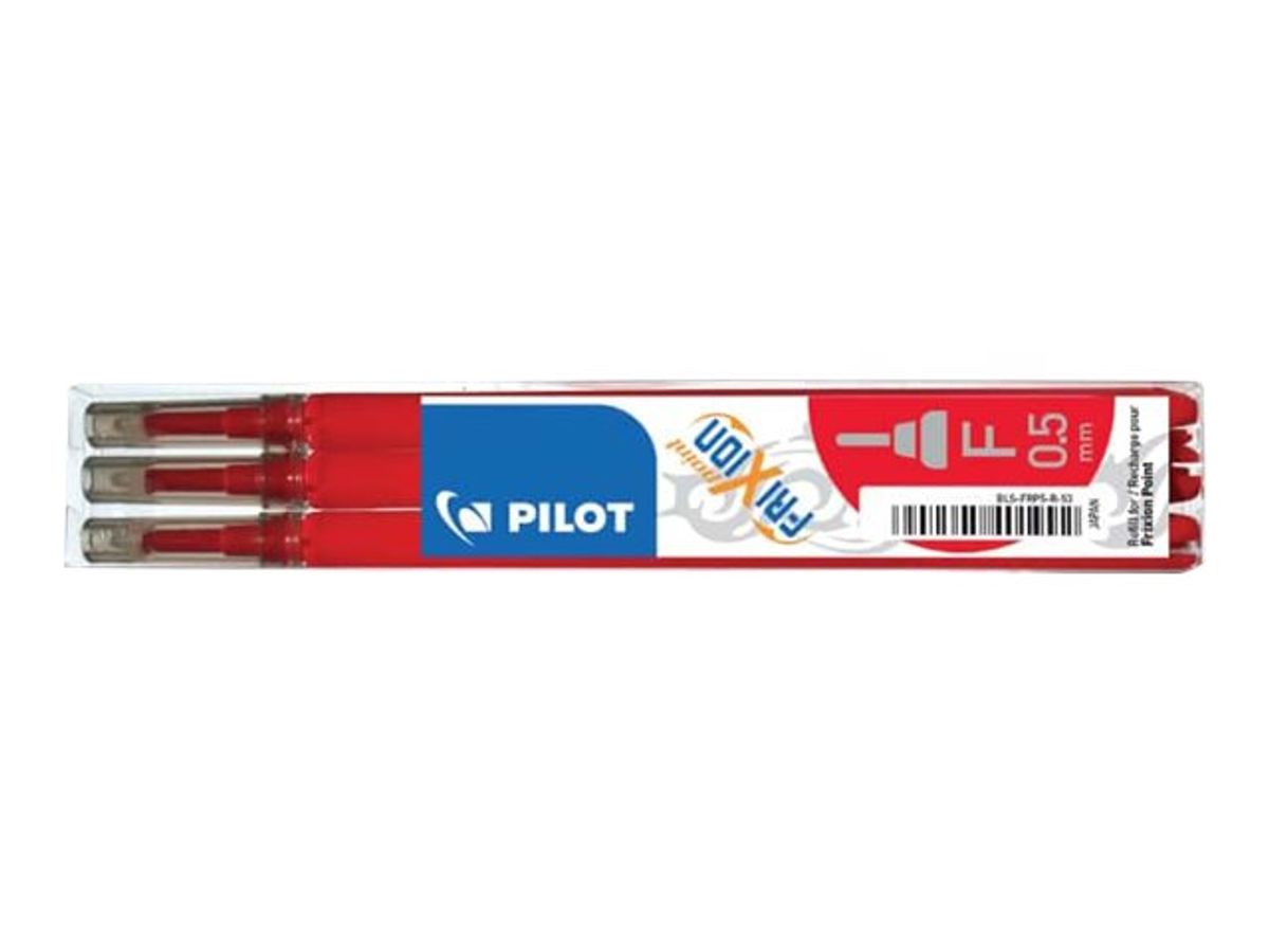 Pilot Frixion Point - 3 recharges pour rollers effaçables - 0,5 mm - bleu