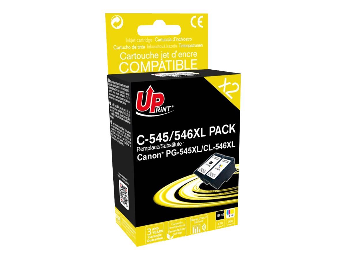 Pack compatible CANON PG-545XL/CL-546XL, 2 cartouches - ChronoCartouche