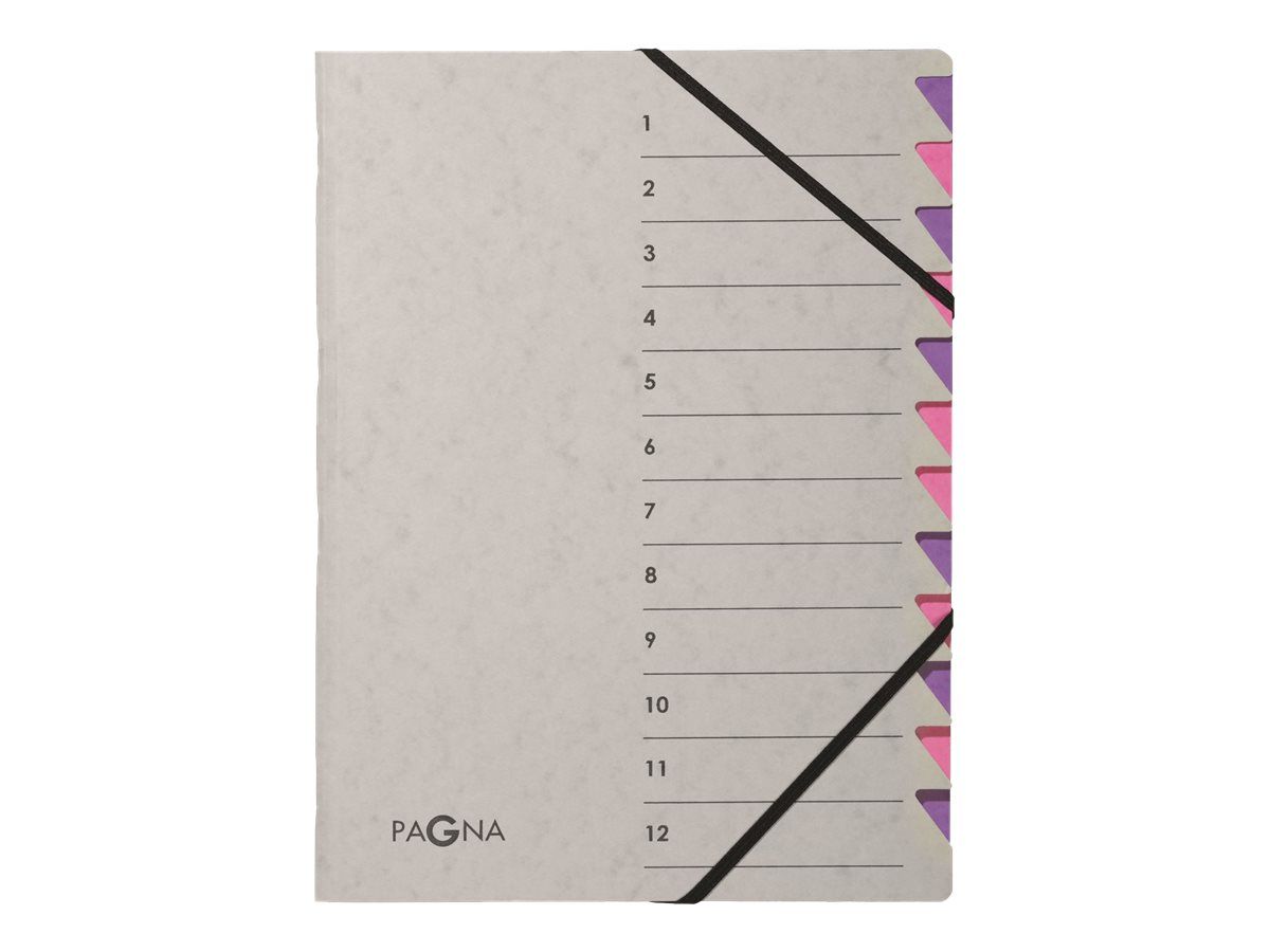 Trieur durable carte rigide a4 12 compartiments coloris rose
