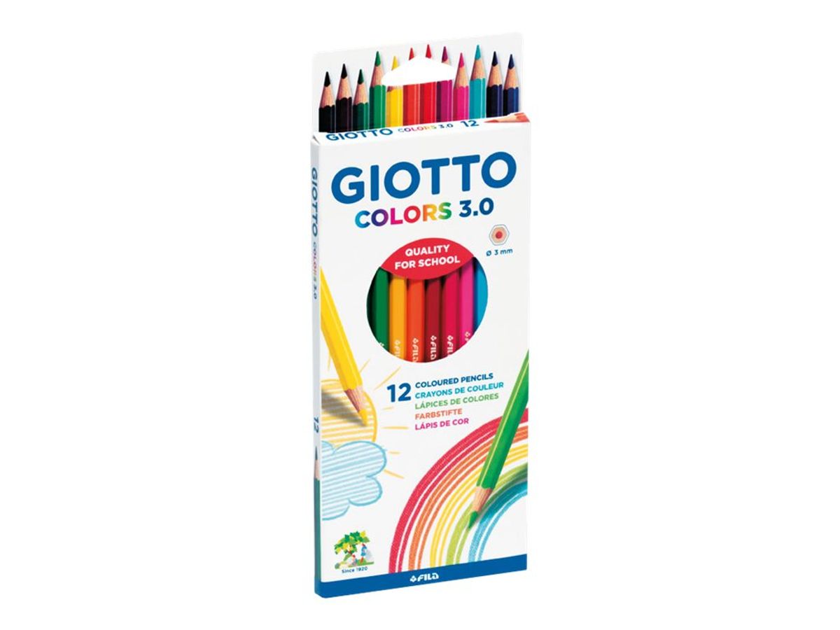 12 Crayons de couleur Tri Colour