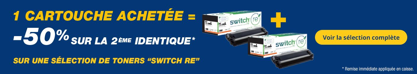 1 cartouche achetée = -50% sur la 2ème