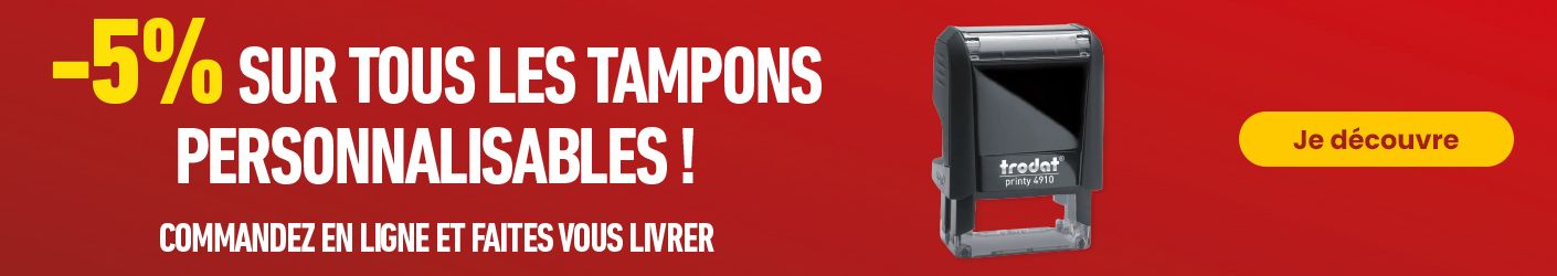 -5% sur les tampons personnalisables