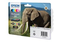 Epson 24 Eléphant - Pack de 6 - noir, cyan, cyan clair, magenta, magenta clair, jaune - cartouche d