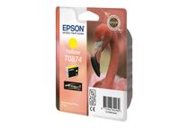 Epson T0874 - 11.4 ml - geel - origineel - blister - inktcartridge - voor Stylus Photo R1900
