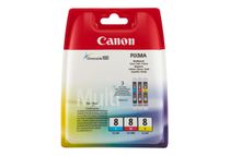 Canon CLI-8 - Pack de 3 - cyan, magenta, jaune - cartouche d