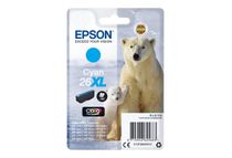 Epson 26XL - 9.7 ml - XL - cyaan - origineel - blister - inktcartridge - voor Expression Premium XP-510, 520, 600, 605, 610, 615, 620, 625, 700, 710, 720, 800, 810, 820