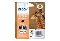 Epson T0711 Twin Pack - 2 - hoge capaciteit - zwart - origineel - blister - inktcartridge - voor Stylus SX210, SX410, SX510, SX515, SX610; Stylus Office B1100, B40, BX310, BX600, BX610