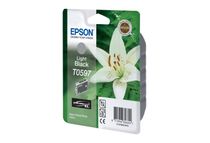 Epson T0597 - 13 ml - lichtzwart - origineel - blister - inktcartridge - voor Stylus Photo R2400