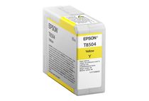 Epson T8504 - 80 ml - geel - origineel - inktcartridge - voor SureColor P800, P800 Designer Edition, SC-P800