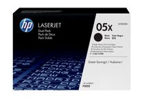 HP 05X - 2 - hoog rendement - zwart - origineel - LaserJet - tonercartridge (CE505XD) - voor LaserJet P2054, P2055, P2056, P2057