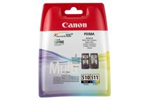 Canon PG-510/CL-511 - Pack de 2 - noir, cyan, magenta, jaune - cartouche d