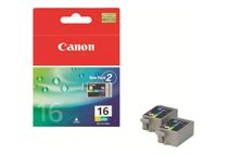 Canon BCI-16 - 2 - geel, cyaan, magenta - origineel - inkttank - voor i90; PIXMA iP90, iP90v, mini220; SELPHY CP500, DS700, DS810