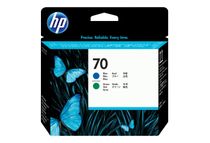 HP 70 - Pack de 2 - bleu, vert - cartouche d