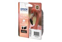Epson T0870 Flamant rose - Pack de 2 - optimiseur de brillance - cartouche d