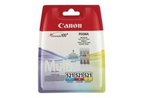 Canon CLI-521 - Pack de 3 - cyan, magenta, jaune - cartouche d
