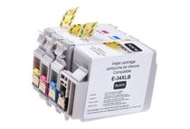 UPrint E-34XL PACK - 4 - zwart, geel, cyaan, magenta - compatible - inktcartridge (alternatief voor: Epson T3476)