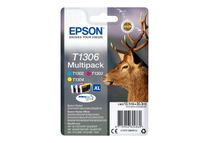 Epson T1306 Multipack - 3 - 30.3 ml - XL - geel, cyaan, magenta - origineel - inktcartridge - voor Stylus Office BX630, BX635, BX935; WorkForce WF-3010, 3520, 3530, 3540, 7015, 7515, 7525