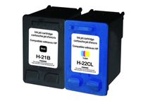 UPrint H-21/22 PACK - XL-capaciteit - zwart, Kleur - compatible - gereviseerd - inktcartridge (alternatief voor: HP C9351A, HP C9352A)