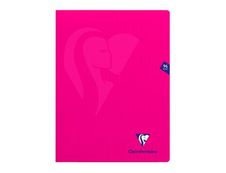 Clairefontaine Mimesys - Cahier polypro 24 x 32 cm - 96 pages - grands carreaux (Seyes) - rose