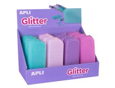 Apli Glitter - Trousse rectangulaire 1 compartiment - silicone - disponible dans différentes couleurs