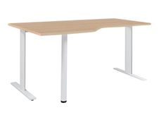 Bureau compact 90° à gauche YES ! - 160 cm - Pieds métal fixes - Chêne