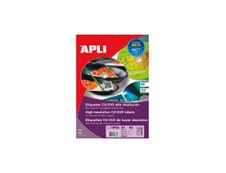 Apli - 40 Étiquettes CD/DVD photo mat