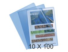 Exacompta - 10 Packs de 100 Pochettes coin grainées - A4 - 12/100 - bleu