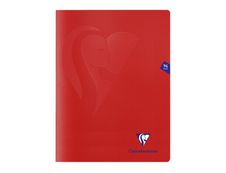 Clairefontaine Mimesys - Cahier polypro 24 x 32 cm - 96 pages - petits carreaux (5x5 mm) - rouge