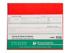Exacompta - Journal de caisse ou banque - 19 colonnes : 13 débits/6 crédits - 27 x 32 cm horizontal