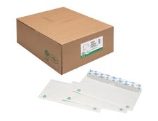 La Couronne - 500 Enveloppes recyclées DL 110 x 220 mm - 80 gr - sans fenêtre - blanc - bande auto-adhésive
