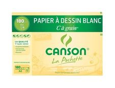Canson C à grain - Pochette papier à dessin - 12 feuilles - A4 - 180 gr -