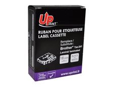 UPrint - Ruban d'étiquettes auto-adhésives pour Brother TZe241 - 1 rouleau (18 mm x 8 m) - fond blanc écriture noire